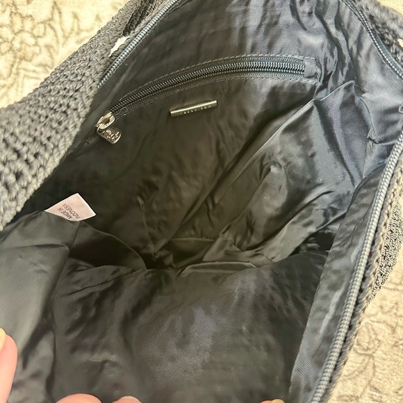 The Sak Black Crochet Bucket Shoulder Bag - Picture 8 of 9